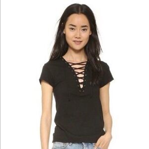 PAM & Gela black tie up T-shirt medium